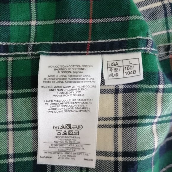 Brooks Brothers Mens Multicolor Long Sleeve Plaid Button Down Shirt Size L - Picture 6 of 8
